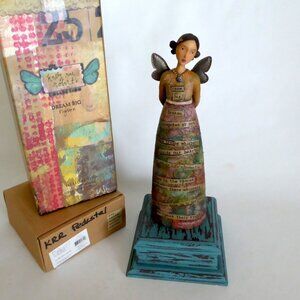 NEW 11.5 " 2010 KELLY RAE ROBERTS 9" DREAM BIG ANGEL STATUE FIGURE WITH BASE